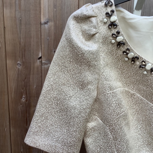 Cute and Pretty Cream Coloured Jack Wills Embellished Dress: Size UK-12 US - 8 - Picture 6 of 16